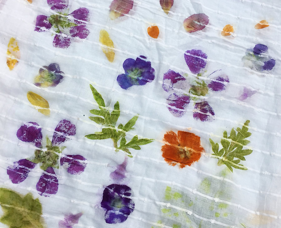 The flower print showing through after pounding