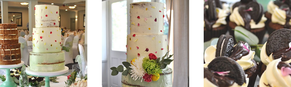 Edible flowers used on wedding cakes by Belmont House Cakery