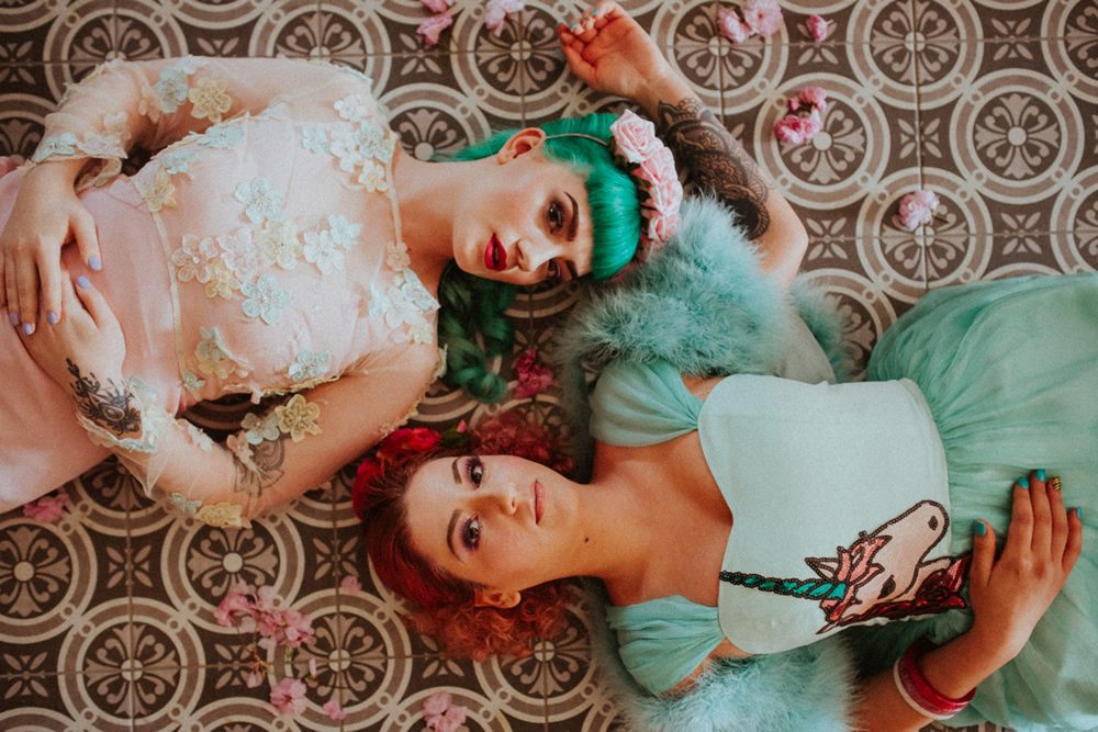 Retro brides at Ollerton Pumping House