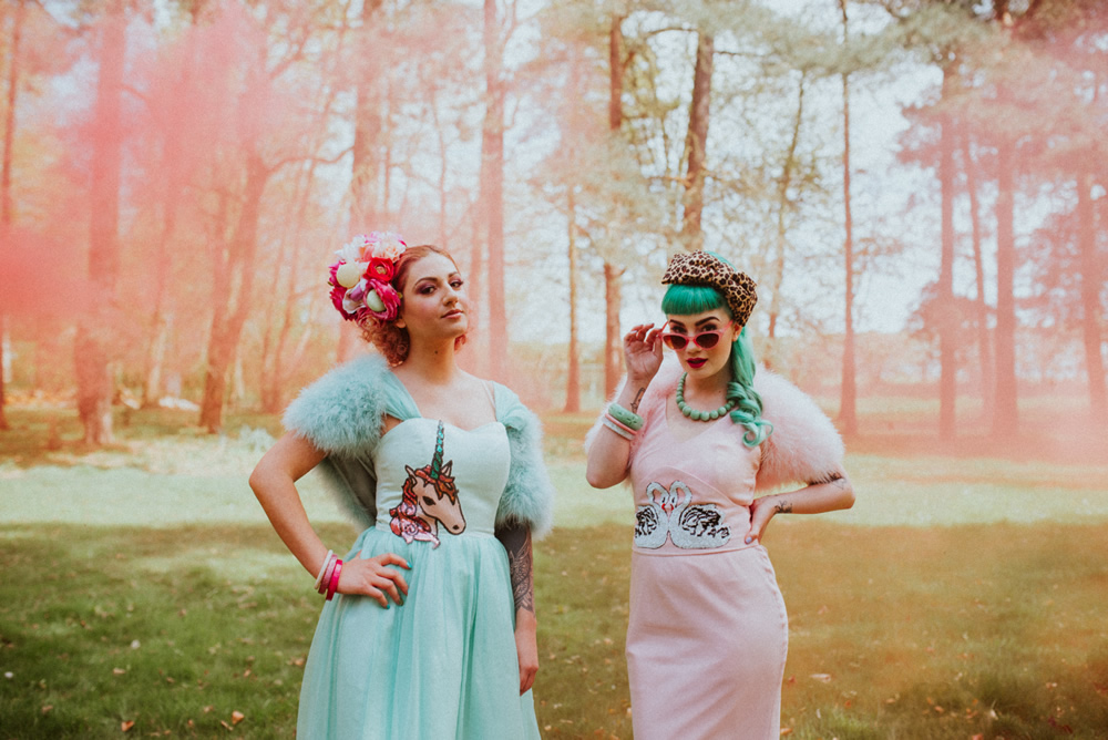 Retro brides at Ollerton Pumping House